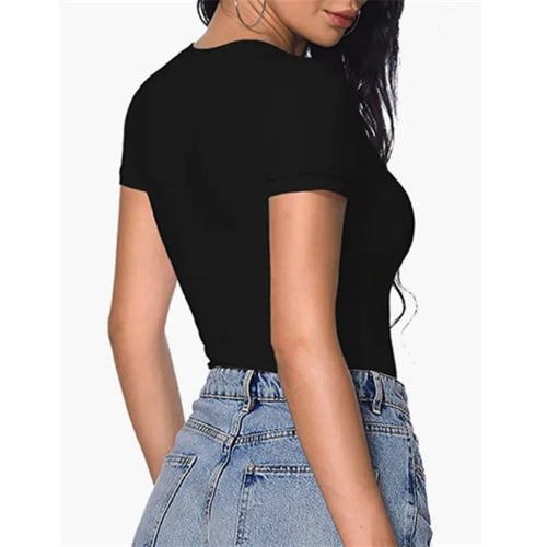 Bravellea Sexy Slim Bodysuit - Short Sleeve V-Neck Bodycon Shaper