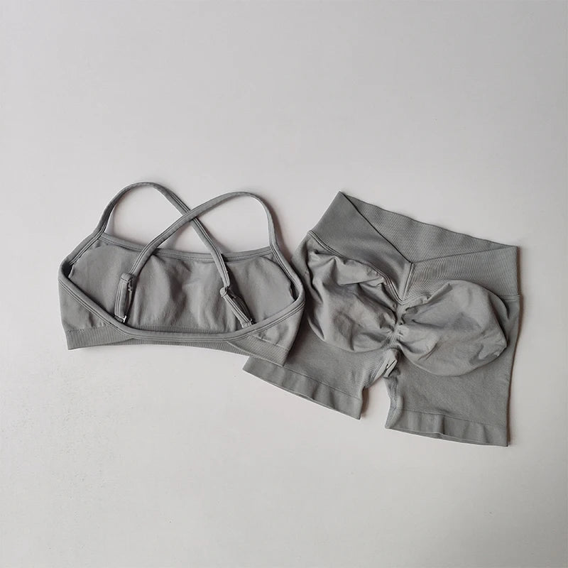 Bravellea Shockproof Seamless Sports Bra - Beautiful Back Gym Crop Top