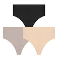 Bravellea Seamless Shapewear Thongs 3-Pack - High Waist Tummy Control