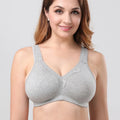 Bravellea Plus Size Cotton Full Cup Bra - Breathable Lace Trim B-F Cup